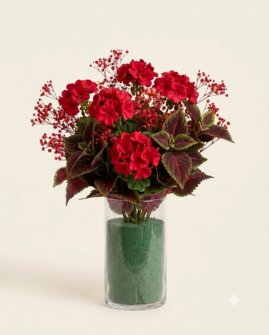 Crimson Geranium Bouquet