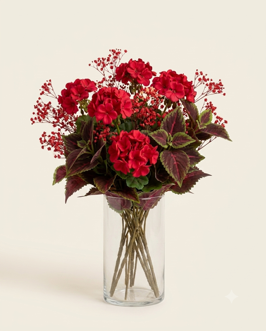 Crimson Geranium Bouquet